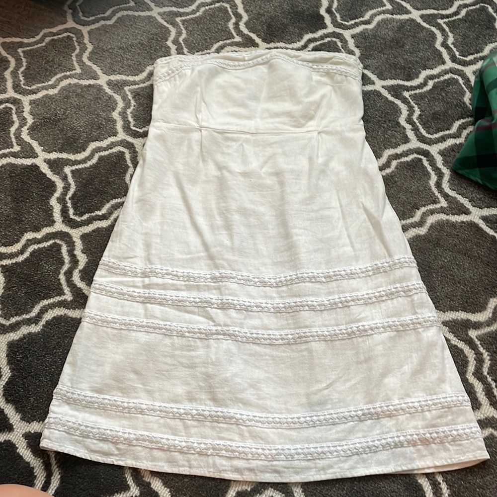 Strapless white dress